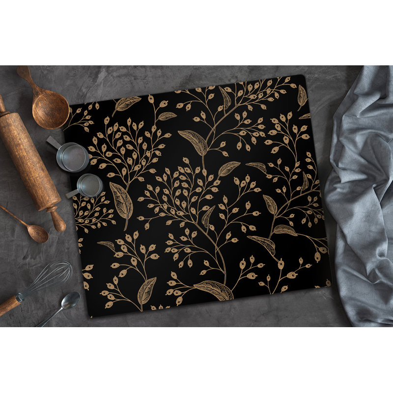 Burkettsville Vintage Irregular Leaves Plants Chopping Board, 30cm L x 52cm W