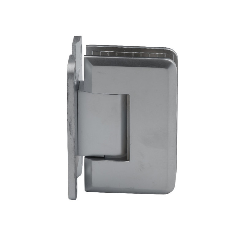 02F91CF19E654AC1BFD68CCA448BBBED Charnière de porte de douche à fixer au mur en verre de la série Premier avec plaque arrière en H satiné