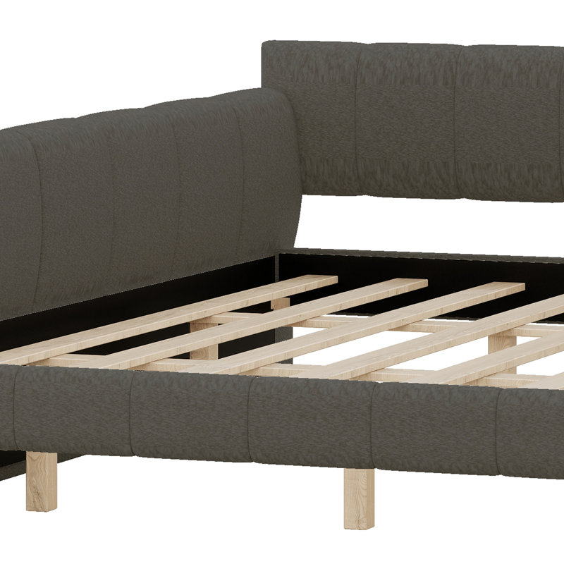 Upholstered Platform Bed, Gray