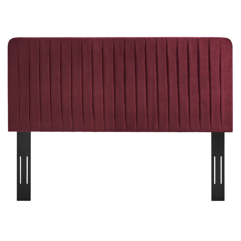 Milenna Channel Tufted Headboard, Queen, Maroon