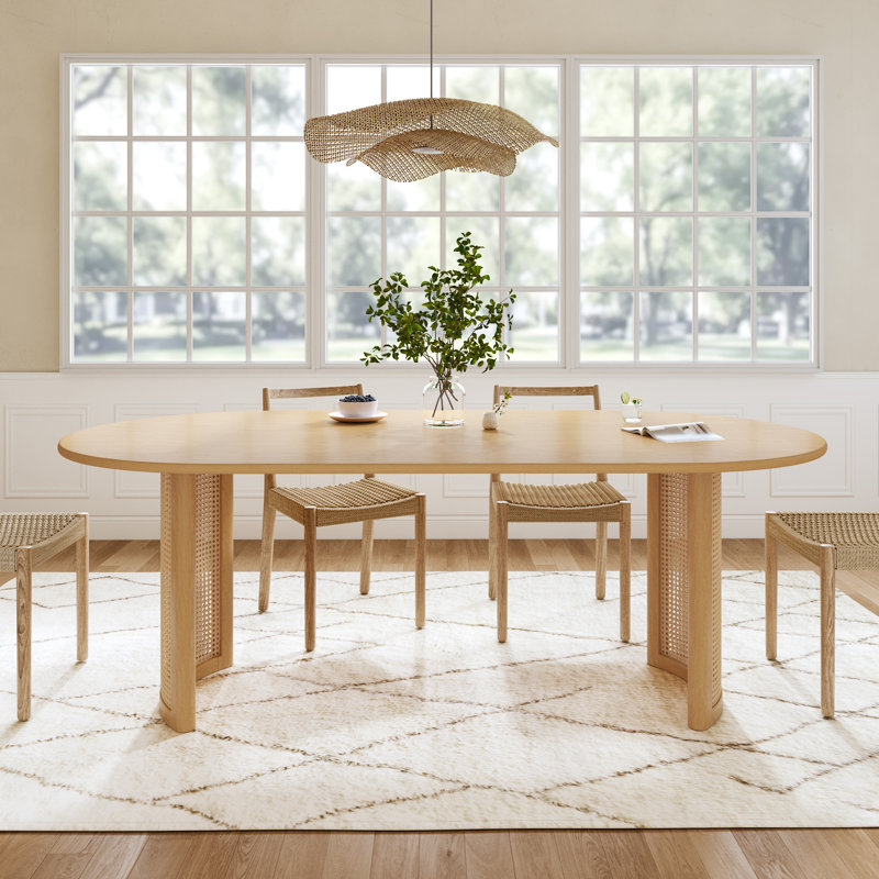 Table de salle à manger 79 po, 30"H x 79"L x 33.5"W, Naturel, Solid Wood