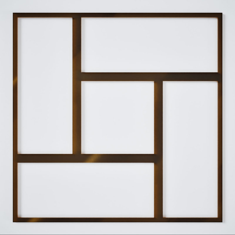 Miroir bronze Sheffield, Bronze, 15.38" H x 15.375" W x 0.125" D