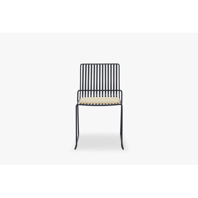 Ariss 116.84 cm H Upholstered Slat Back Dining Chair in Grey
