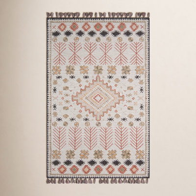 Anine Pink Beige Hand-Woven Wool Rug
