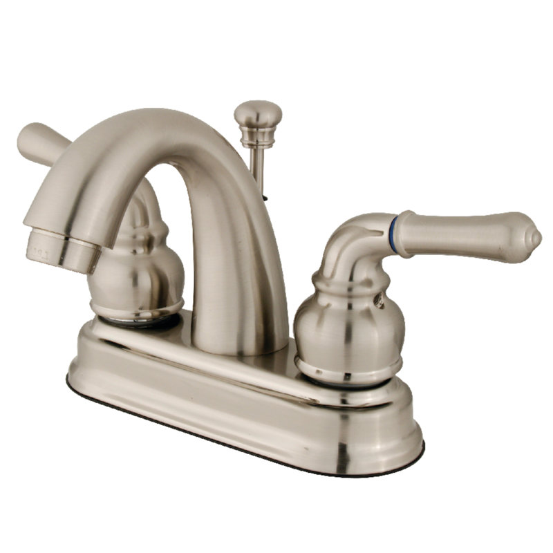 Centerset Bathroom Faucet with Drain Assembly, Brushed Nickel