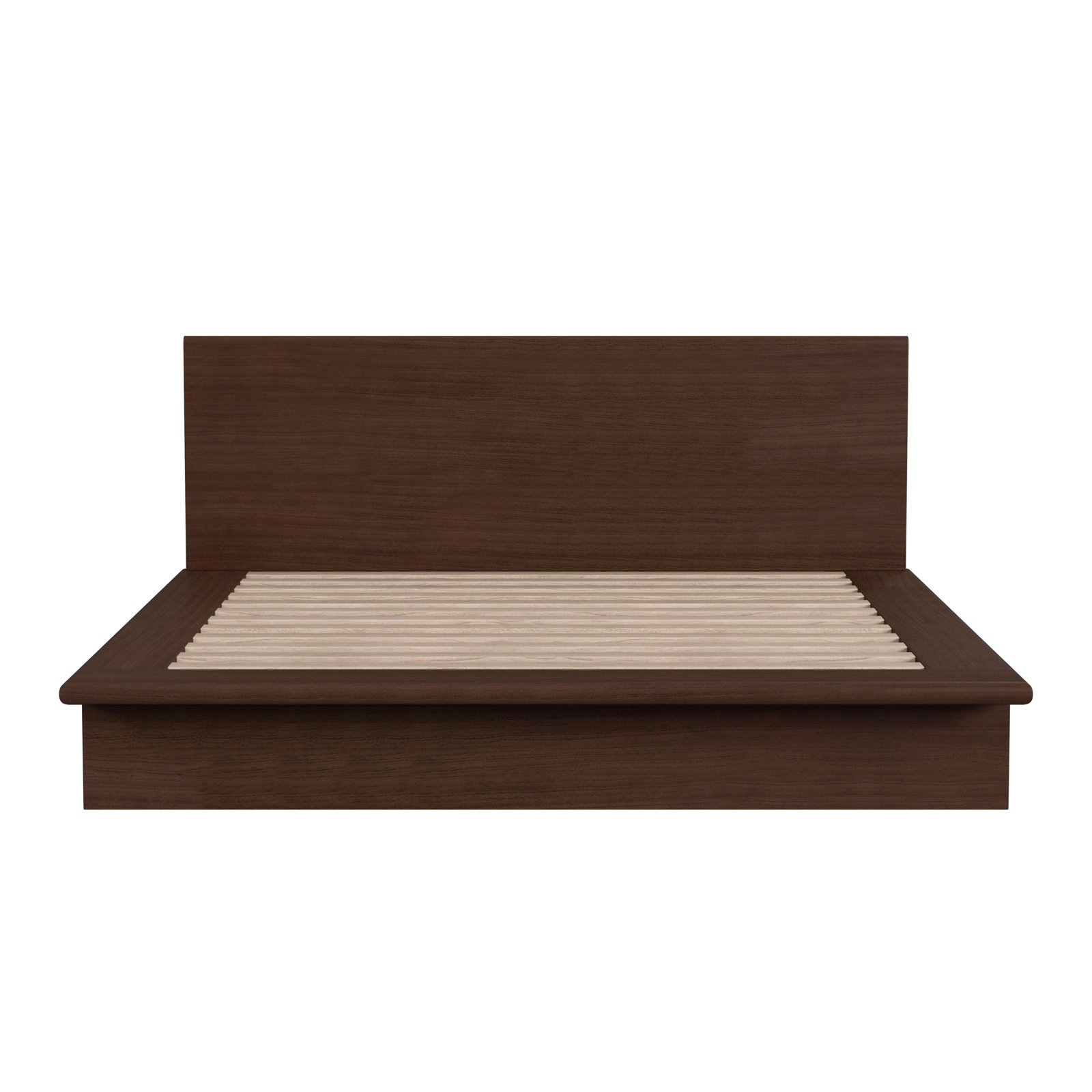 Soleil Wood Platform Bed, King, Brown