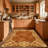 Brown Gold Borderarea rugs for Living Room, Soft and Comfortable, Suitable for all seasons, easy to maintain, machine washable Indoor floor mat, Under Table Farmhouse suitable for Bedroom, Dining Room, Study, Patio, Balcony, Home Decor-1177514160-1178063047