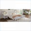 Ensemble de mobilier de chambre à coucher, grand lit 4 pièces rétro avec tables de chevet et amp; Banc, blanc neige | Bois