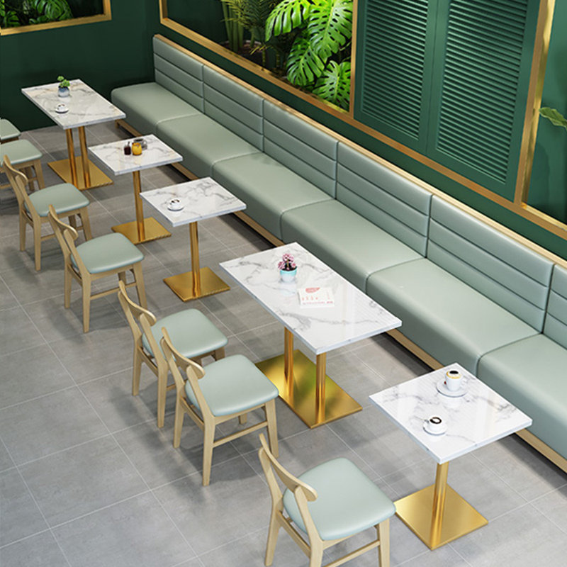 Banc rembourré en similicuir Modern Simple, Vert clair