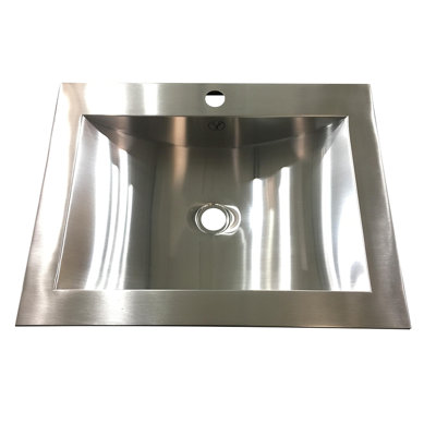 LITTLE TREE 21.75'' Silver Stainless Steel Rectangular Bathroom Sink