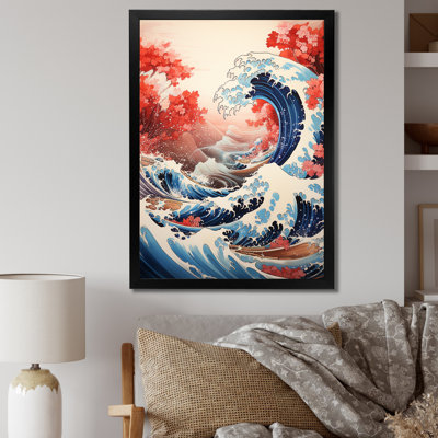 Chef-d'œuvre de Jahnathan, le grand rouge de Kanagawa II, reproduction sur toile