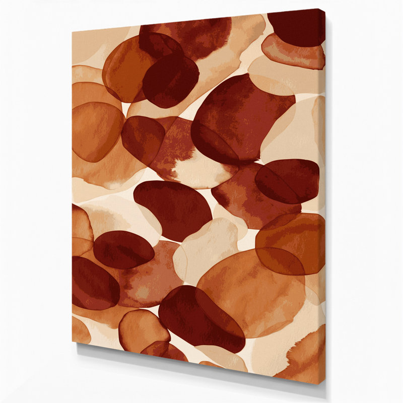 Abstrait aquarelle 55, art mural sur toile brune, H 24 po x l 20 po