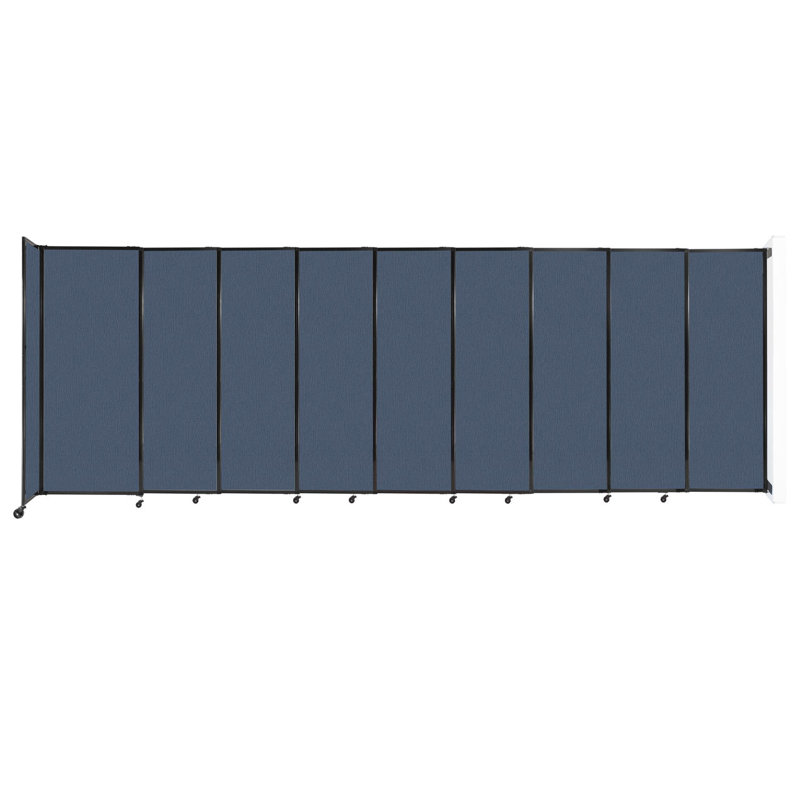 Cloison coulissante 5 pi, H 82 po x l 237 po x P 33 po, Bleu sarcelle