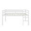 Lit mezzanine double en bois d'hévéa avec échelle-1152631412