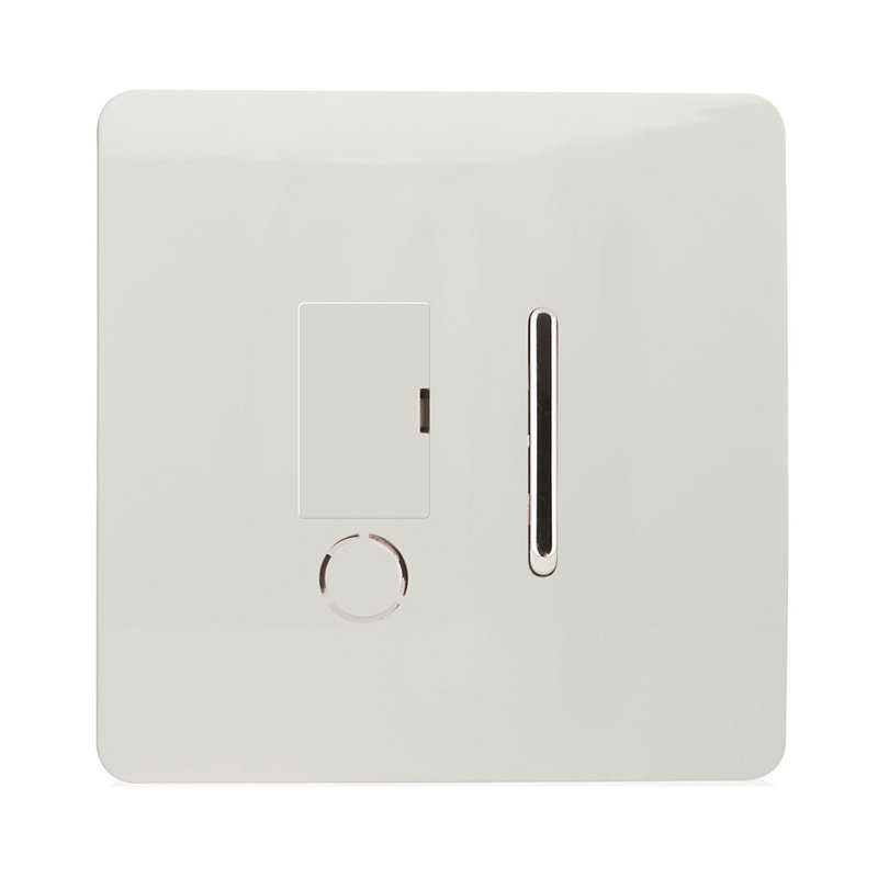 Trendi Switch 13 Amp Fused Sur with Flex Outlet, Gloss White