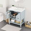Meuble-lavabo de style moderne avec lavabo en céramique et tablette ouverte-90348816