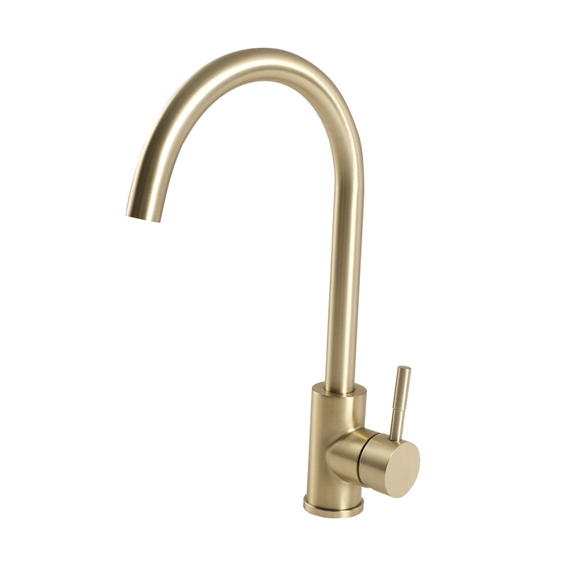 Kitchen Sink Faucet With Single Handles, Gold