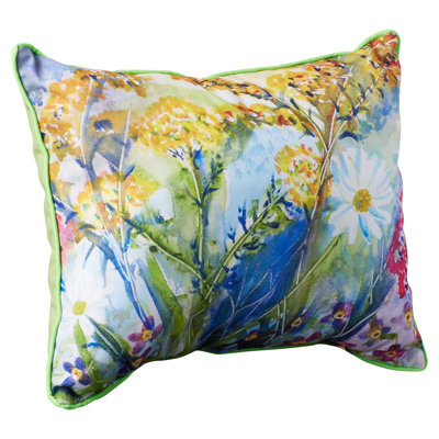  Flower Outdoor Rectangular Throw Pillow