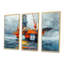 «Grey Orange Summer Oil Rig In Ocean» - ensemble d'art mural de plateformes et champs de pétrole-1333525231-1333525236