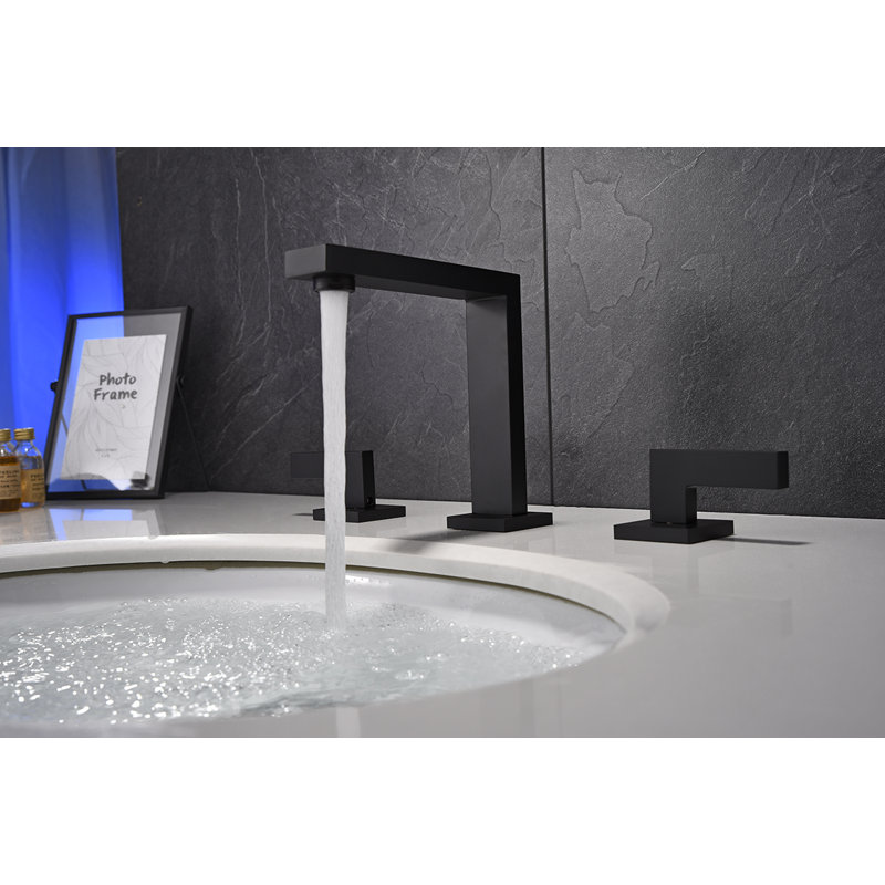 Widespread 2-handle Bathroom Faucet, Matte Black
