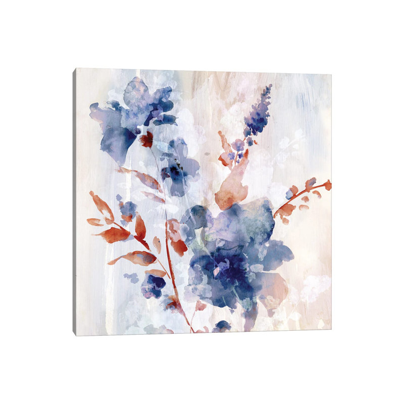 Flower Poetry II by Eva Watts - Wrapped Canvas Painting, 93.98 cm H x 93.98 cm W x 3.175 cm D