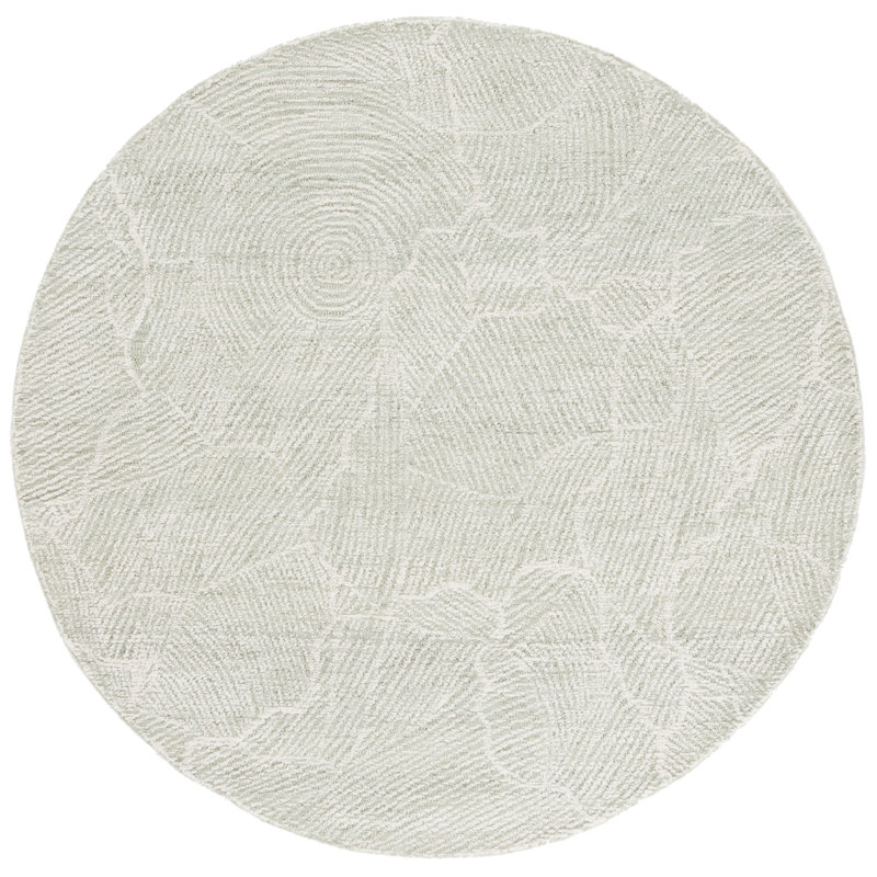 Judner Hand Tufted Wool Pile Abstract Rug, Round 6'