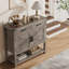Console de style champêtre de 91 cm avec placard à 2 portes et 2 tiroirs – Buffet/meuble de rangement pour entrée ou cuisine – Gris-1642371579