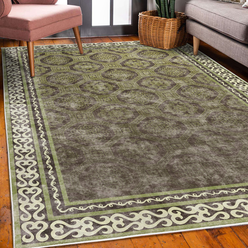 Tapis décoratif Mahbir, Rectangle 4 pi x 5 pi 5 po