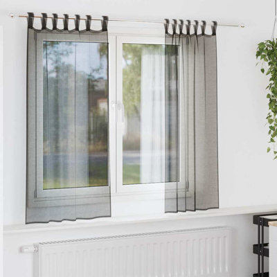 Voile Curtains With Tab Top 2 Pcs
