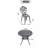 3-Piece Set Of All-Weather Cast Aluminum Dining Furniture Set With Black Frame
