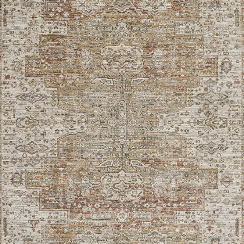 Momeni Georgina Traditional Medallion Copper Area Rug, Rectangle 7'10" x 10'2"