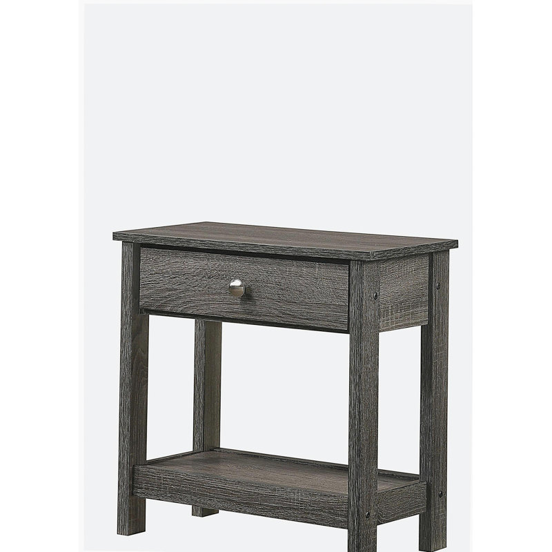 Table de chevet 1 tiroir rustique gris