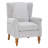 Upholstered Armchair With Solid Wood Side Table-673526748