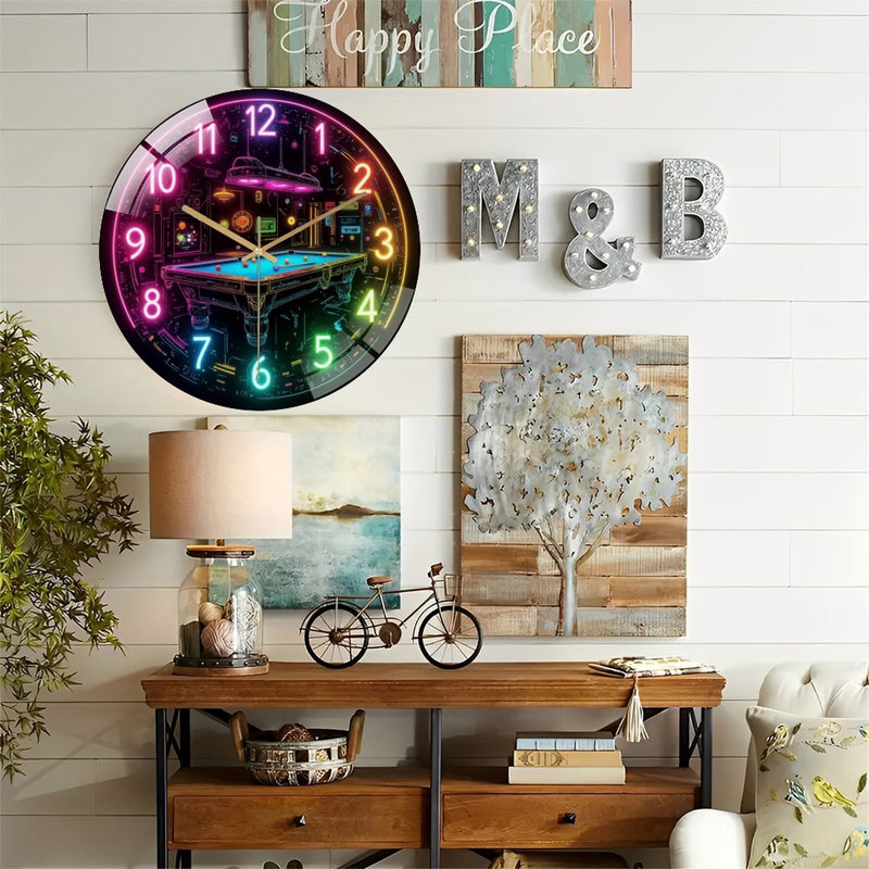 Horloge murale en verre Neon