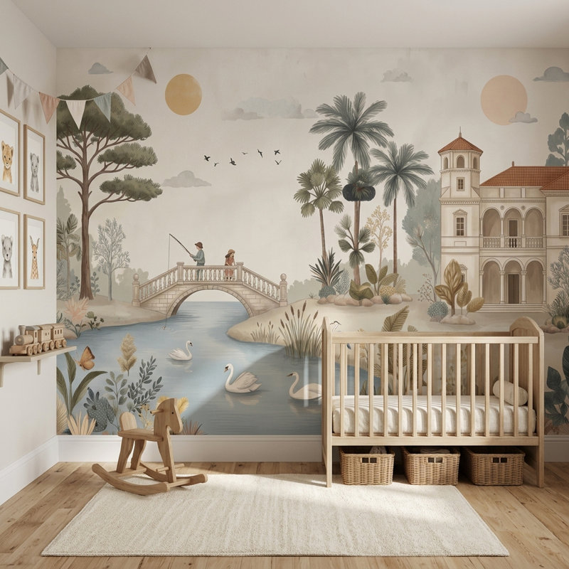 Papier peint mural Wall River, Texturé non collé, 160 po x 108 po