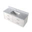 Meuble-lavabo simple blanc 48 po X P 22 po D, avec plateau en marbre de Carrare-117825241