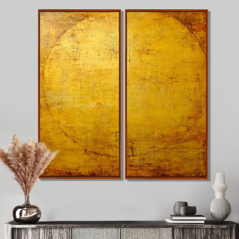 Suzette - art mural moderne, H 40 po x l 40 po, Brun, Reproduction avec cadre flottant