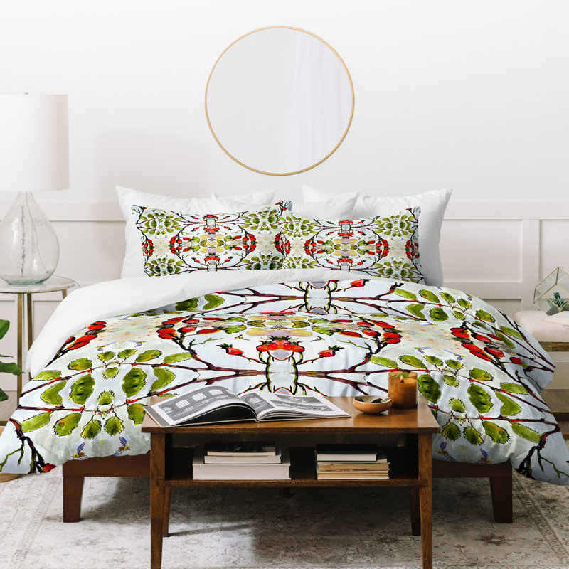 Ensemble de housse de couette ginette fine art rose hips et abeilles, Housse de couette pour très grand lit et 2 taies 