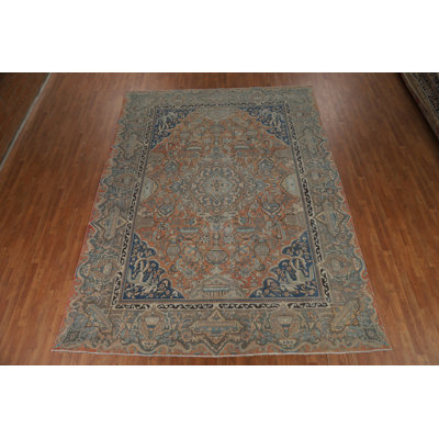 Tapis orange médaillon traditionnel 9 x 12