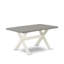 Ensemble de table de salle à manger 3 pièces moderne comprenant une table rectangulaire en bois avec pieds en X et 2 bancs de table, lin blanc-1131210371-1131210373-1131210368