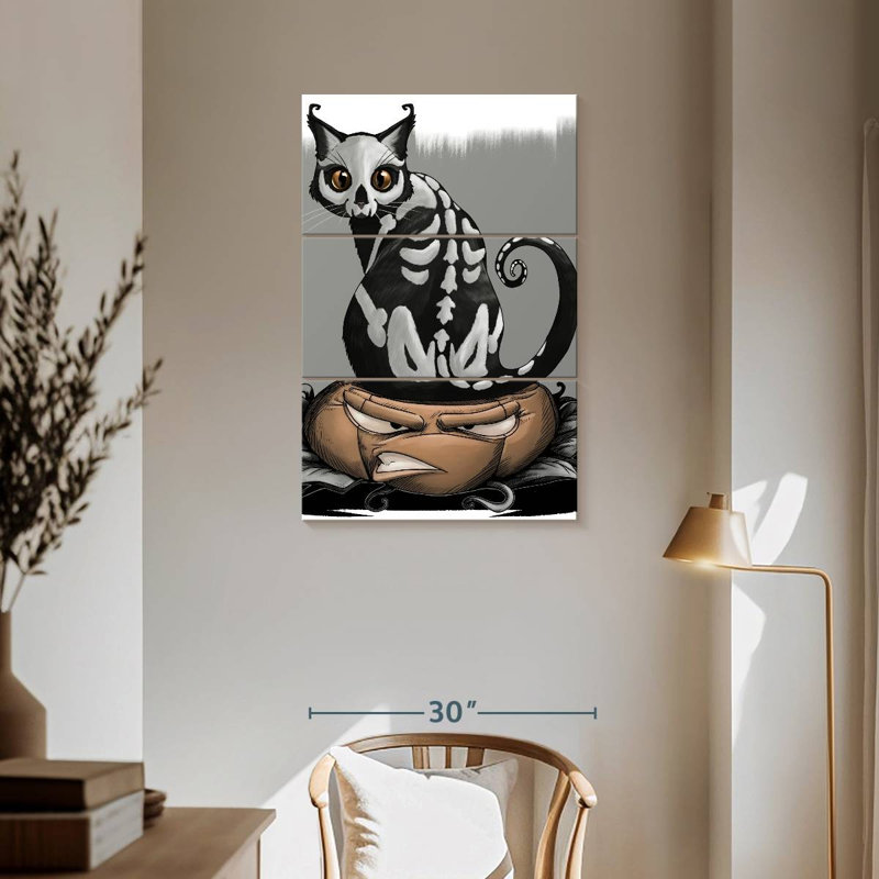 Chat d'Halloween, H 57 po x l 36 po