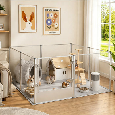 Panel Metal Exercise Pen With Door