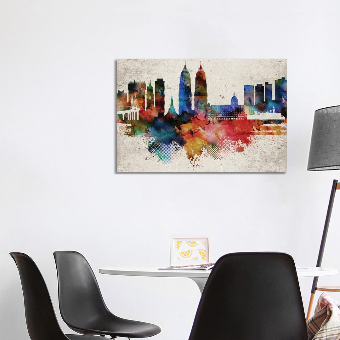 Mumbai Abstract Skyline by WallDecorAddict - Wrapped Canvas Painting