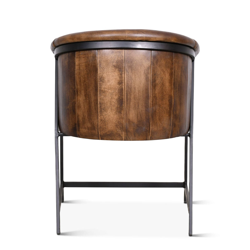 Brisben Leather Arm Chair, Brown