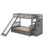 Lit simple superposé au dessus d'un lit double avec tiroirs-1227250803