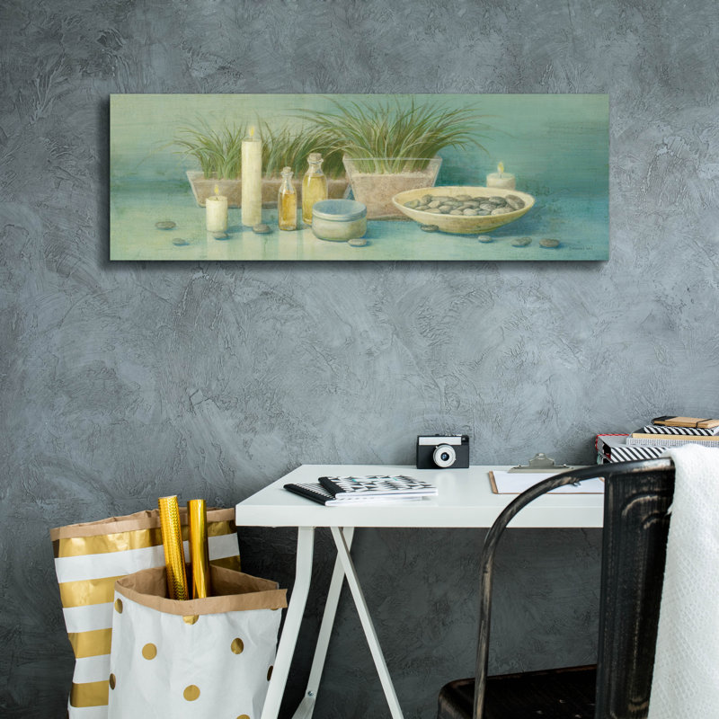  «Tranquil Spa 1» par Danhui Nai, art mural sur toile, 36 po x 12 po, H 12 po x l 36 po
