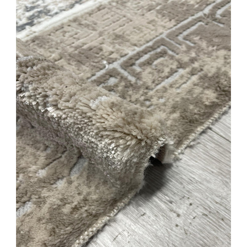 Tapis turc beige moderne 8,2 x 16,4 pi, Rectangle 10 pi x 19 pi 9 po