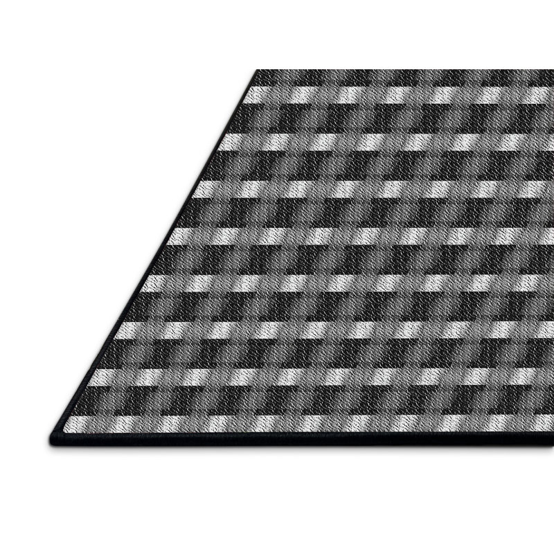 Tapis bleu foncé à motif, Rectangle 5 pi x 8 pi