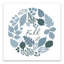 «Blues Fall Wreath», impression sur toile tendue-280292025