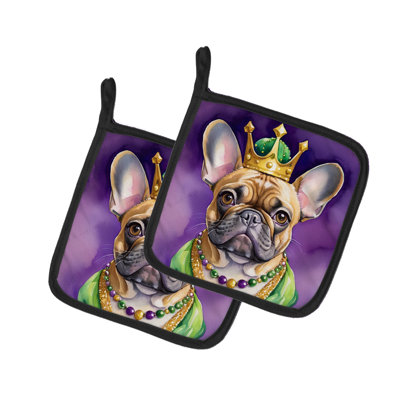 Paire de poignées de bouledogue français King of Mardi Gras